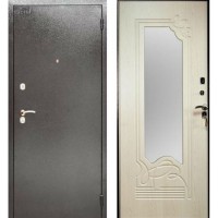 Входная металлическая сейф дверь с зеркалом Аргус ДА-8 Дуб белёный